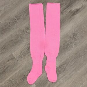 Bubblegum Pink Thigh High Socks